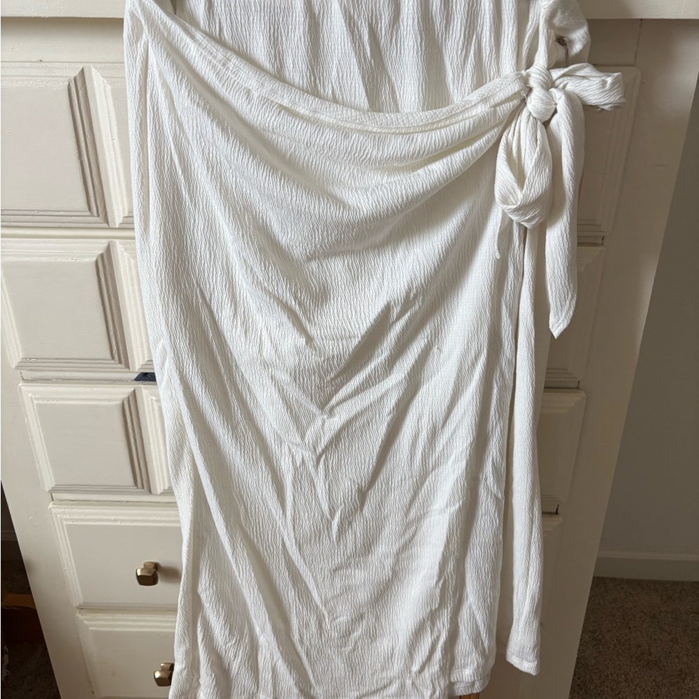 a new day White Midi faux Wrap Skirt